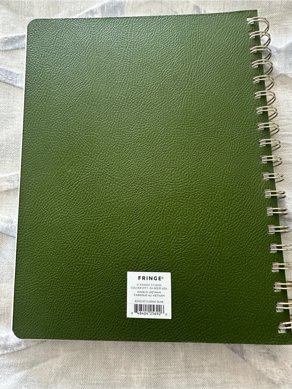 Olive Green Fringe Spiral Notebook - NOTES PLANS IDEAS DETAILS